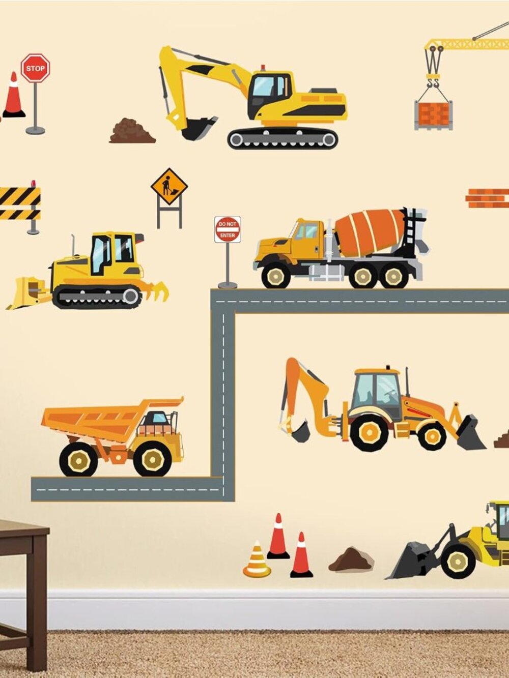 Construction Vehicles Trucks Tractor Wall Decals Stickers